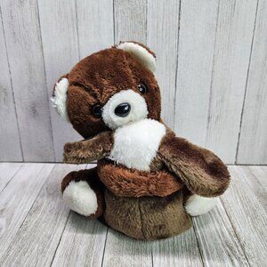 Vintage America Wego Bear Plush Holding Rabbit / Dog  Stuffed Animals Toy 1982